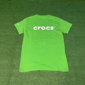 Vintage Y2K Crocs Shoe Carnival Employee Promo Tee Double Sided Lime Green Tee